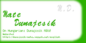 mate dunajcsik business card